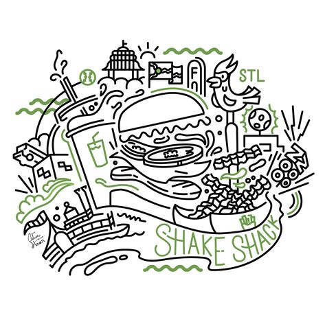 Shake Shack STL on Behance Cool Wallpapers Abstract, Charity Run, Ice Cream Design, Shake Shack, Texture Graphic Design, Mural Design, Collage Design, Creative Posters, Cup Design