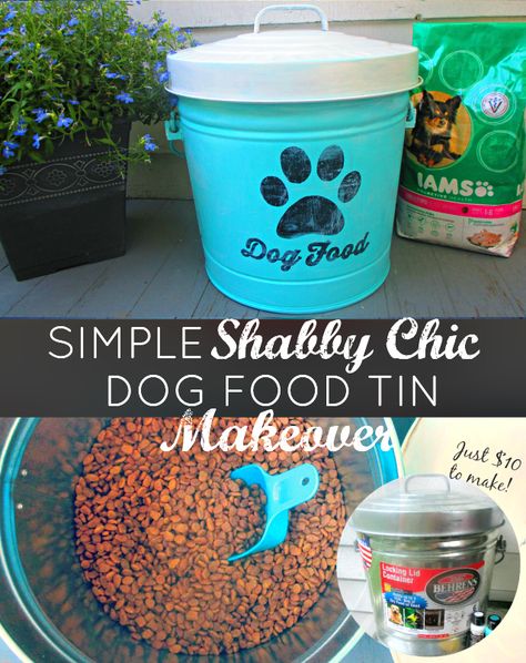 Dog Food Storage Diy, Iams Dog Food, Dog Treat Container, Diy Shabby Chic, Dog Food Storage Containers, Diy Dog Food, House Training Puppies, Diy Dog Toys, Pet Food Storage