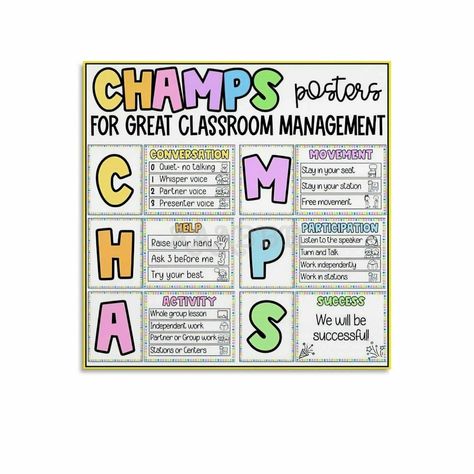 Business Classroom Decor, Sel Classroom Decor, School Canvas Painting, Champs Posters, Classroom 2023, Poster For Bedroom, Posters Classroom, Station Activities, School Activity