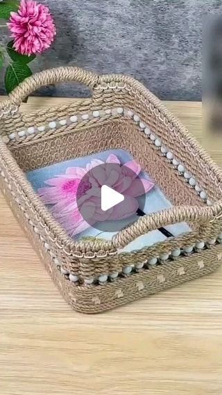 Recycling Cardboard, Rope Craft Ideas, Decor Makeover, Cardboard Organizer, Diy Popsicle Stick Crafts, Basket Weaving Diy, Rope Projects, Cardboard Crafts Diy, Cardboard Box Crafts