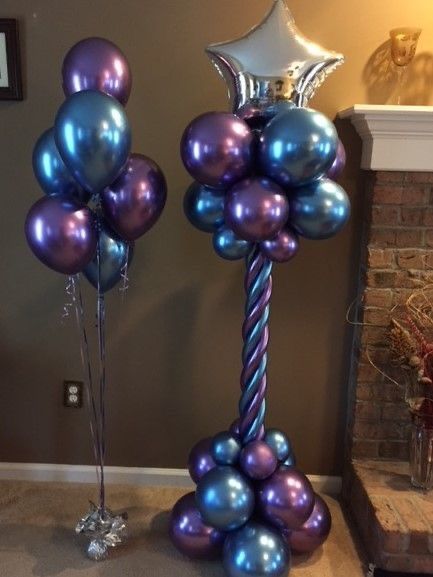 Hollywood Party Balloons, Floor Bouquet, Baloon Art, Chrome Balloons, Balloon Stands, Diy Balloon Decorations, Birthday Balloon Decorations, Custom Balloons, Balloon Backdrop