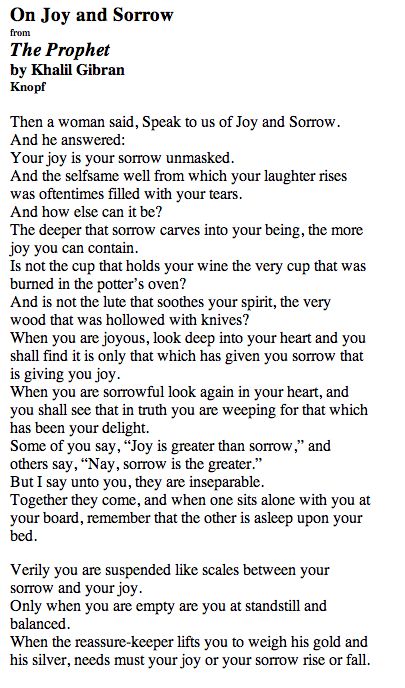 A favorite. "On Joy and Sorrow" - Khalil Gibran. Kahlil Gibran Joy And Sorrow, Kahlil Gibran Poems, Khalil Gibran Poems, Khalil Gibran The Prophet, Khalil Gibran Quotes, Joy And Sorrow, Kahlil Gibran Quotes, Feel Deeply, Prose Poetry