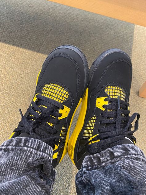 Thunder 4s Outfit, Jordan 4 Thunder Outfit, Outfits For Jordan 4 Thunder, Thunder 4s Jordans Outfit, Jordan 4 Thunder Yellow Fits, 4s Jordans Outfit, Air Jordan 4 Thunder, Jordan 4 Retro Thunder, Jordan 4 Retro Red Thunder