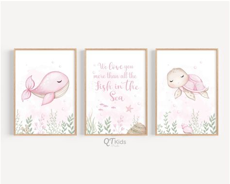 Nursery 2024, Sea Animal Nursery, Under The Sea Decor, Maritime Poster, Ocean Nursery Decor, Animal Nursery Prints, Baby Delivery, Prints Pink, Ocean Nursery