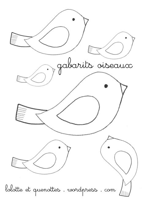 gabarits Oiseaux Felt Templates, Bird Template, Applique Art, Bird Applique, Spring Easter Crafts, Christmas Crafts For Gifts, Felt Christmas Ornaments, Baby Sensory, Fabric Projects