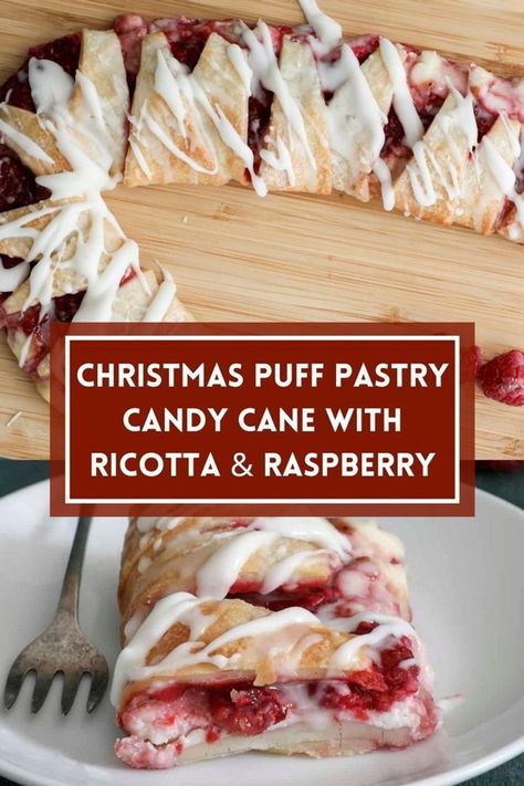 This easy puff pastry candy cane is layered with a delicious ricotta cheese and raspberry filling, shaped like a candy cane and would be a festive addition to a Christmas breakfast! It’s a simple to make Christmas danish recipe and is the perfect sweet treat for kids and adults alike. Candy Cane Danish, Christmas Puff Pastry, Christmas Danish, Homemade Gravy For Biscuits, Raspberry Breakfast, Easy Breakfast Smoothies, Danish Recipe, Easy Puff, Easy Granola