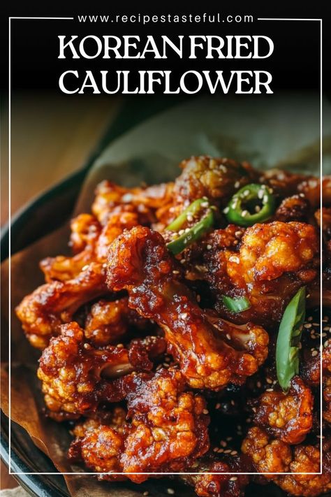 This Korean Fried Cauliflower is a crispy, flavorful dish that brings the bold tastes of Korean cuisine to your table. Coated in a delicious soy garlic glaze, this vegan-friendly recipe makes for a perfect snack, appetizer, or main course. Korean Fried Cauliflower, Korean Cauliflower, Cauliflower Recipe, Fried Cauliflower, Chili Paste, Quick Weeknight Meals, Cauliflower Recipes, Rice Vinegar, Vegetarian Dishes