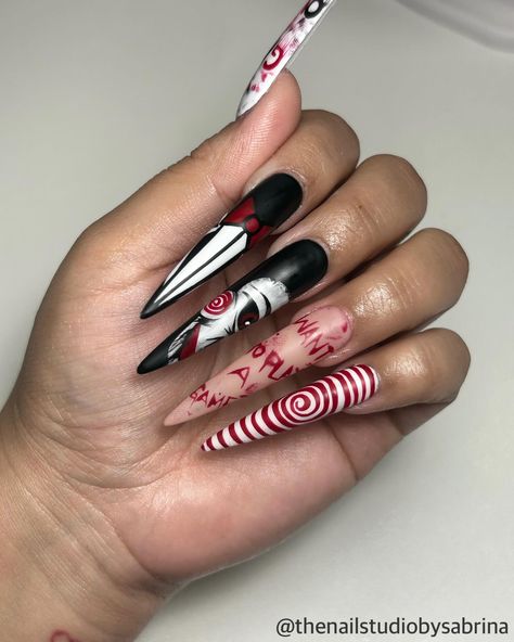 Want to play a game? 🪚🩸 . . . #thenailstudiobysabrina #halloween #halloween🎃 #halloweennails #spooktober #saw #sawnails #jigsaw #nailtech #nailinspiration #halloweennailart #halloweennailinspo #explore #explorepage #explorepage✨ Jigsaw Nails, Saw Nails, Play A Game, Halloween Nail Art, Halloween Halloween, Nail Tech, Halloween Nails, Nails Inspiration, Nail Inspo