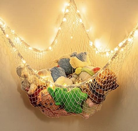 Hanging Toy Storage, Stuffed Animal Net, Stuffed Animal Hammock, Toy Net, Toy Hammock, Doll Storage, Light Hanging, Room Redesign, Room White