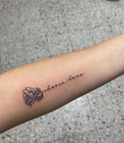 #tattoo #tattooideas #tattooart #tattooinspiration #tattoosforwomen #rosetattoo Tattoo With Writing, Dr Tattoo, Rose Tattoo With Name, Rose Tattoos For Women, Cursive Tattoos, About Rose, Roses Tattoo, Writing Tattoos, Love Roses