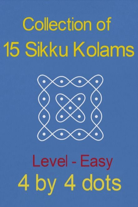 This is the first (Level - easy) of the 3 videos having 4 by 4 dots kolams for learners. I have very simple but 15 different kolams in this video that all are having multiple simple patterns which are very easy to draw. I have arranged the Kolams in this video into three parts that each having 5 kolams. Simple Dot Kolam, 4 Dots Kolam, Melika Muggulu, Dot Kolam, Dots Kolam, Kolam Design, Easy To Draw, Small Rangoli, 4 By 4