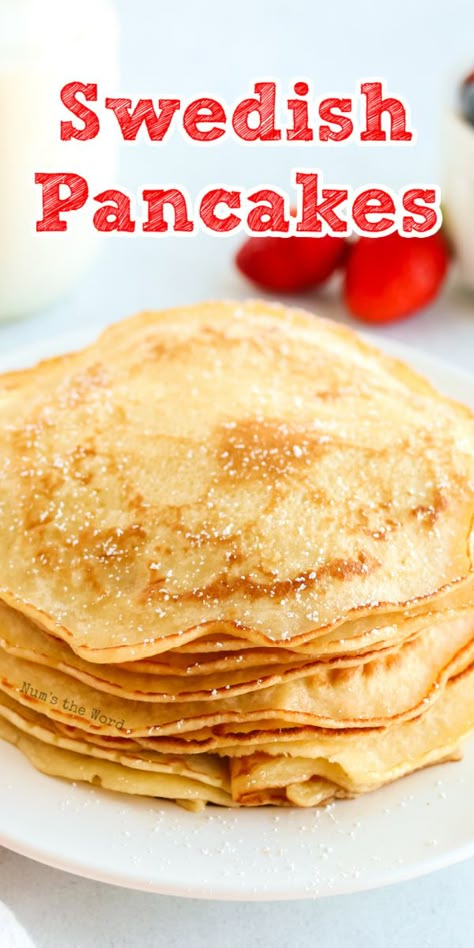 Swedish Pancakes, Homemade Pancake Recipe, Breakfast Recipes Sweet, Swedish Recipes, Breakfast Pancakes, Waffle Recipes, Pancakes And Waffles, Breakfast Brunch Recipes, Breakfast Time