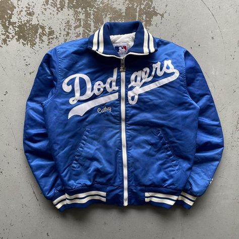 VINTAGE 90’S STARTER DODGERS BASEBALL NYLON ZIP UP... - Depop Dodgers Gear, 90s Baseball, Starter Jacket, Dodger Blue, Football Jackets, Fashion Pics, Dodgers Baseball, Vintage Baseball, Fashion Icon