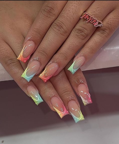 Transparent Art, French Green, Long Nail Designs, Colorful Nails, Girly Acrylic Nails, Summery Nails, Cute Acrylic Nail Designs, Dope Nail Designs, Short Square Acrylic Nails