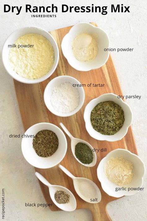 Dry Ranch Dressing Mix 2 Dry Ranch Dressing Mix Recipe, Ranch Dressing Mix Recipe Dry, Ranch Dressing Mix Recipe, Homemade Ranch Mix, Diy Ranch, Homemade Ranch Dressing Mix, Powdered Ranch Dressing, Ranch Seasoning Recipes, Dry Ranch Mix