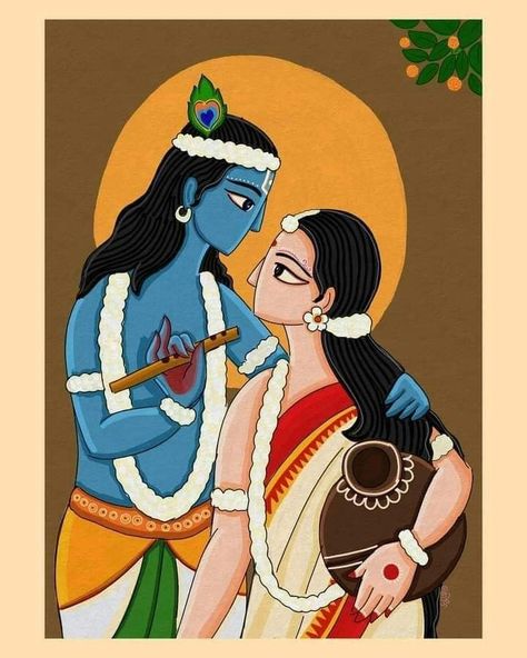 Wallpaper Radha Krishna, Painting Krishna, Radha Krishna Painting, Arty Ideas, Arte Yoga, Bengali Art, Modern Art Canvas Painting, Poster Color, Radha Krishna Wallpaper