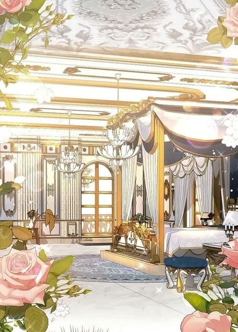 Anime Castle Interior, Manhwa Castle, Anime Palace, Aesthetic Manhwa, Anime Houses, Castle Interior, Castle Background, Ancient Chinese Architecture, Cute Little Houses