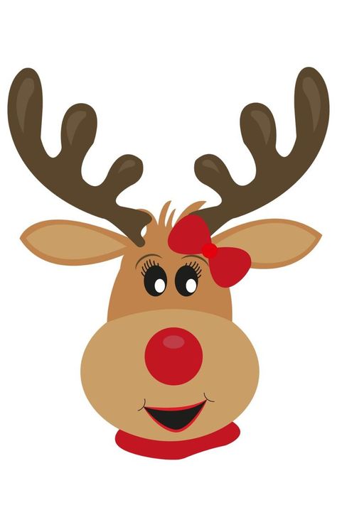 la renne du pere noel danseuse Raindeer Drawing Cartoon Face, Reindeer Drawing Easy, Disney Diy Christmas Ornaments, Reindeer Drawing, Christmas Window Painting, Santa Claus Images, Hulk Art, Bow Clipart, Drawing Cartoon Faces