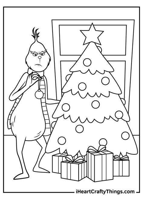 Immagini Grinch, Grinch Printable, Grinch Drawing, Grinch Coloring Pages, The Grinch Movie, Christmas Coloring Sheets, Christmas Tree Coloring Page, Coloring Page Ideas, Free Christmas Printables