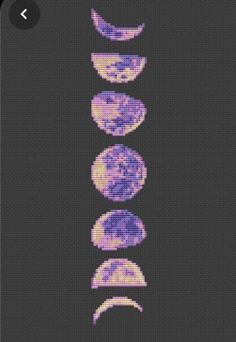 Space Cross Stitch, Moon Cross Stitch Pattern, Moon Cross Stitch, Pola Kristik, Cross Stitch Bookmarks, Pixel Art Pattern, Pattern Modern, Perler Beads Designs, Perler Bead Art