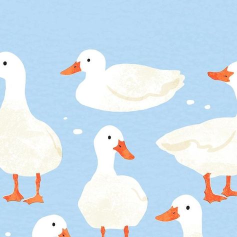 Duckling Illustration Cute, Cute Duck Art, Cute Duck Illustration, Duck Paintings, Notion Pictures, Simple Animals, Duck Illustration, Duck Drawing, Spring Illustration