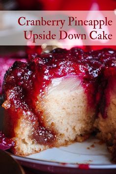 Cranberry Topping, Cranberry Desserts, Cranberry Upside Down Cake, Pineapple Upside Down Cakes, Brown Sugar Caramel, European Pastries, Cranberry Dessert, Upside Down Cakes, Pineapple Christmas