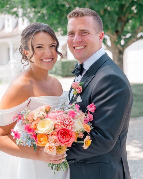 Check out our latest blog today for a look at this gorgeous pink and citrus colored garden wedding at the stunning Smith Farm Gardens. Flowers: @firstblushweddings Photographer: @jennifernicholephotography Planning + Design: @rachaelmaryweddings Venue: @smithfarmgardensct Band: @silverarrowband Dress: @thewhitedress Lighting: @ez_occasions Makeup: @larissalakeandco Catering: @cateringbychristine Citrus Garden Wedding, Citrus Garden, Gardens Flowers, Farm Gardens, Garden Wedding, Bouquets, That Look, Band, Lighting