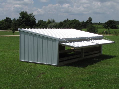 Hog Sheds with Shade Door Hog Shelter, Pig Shelter Diy, Goat Milking Stand, Pig Shelter, Mini Shed, Hog Farm, Portable Dog Kennels, Livestock Shelter, Goat Shelter