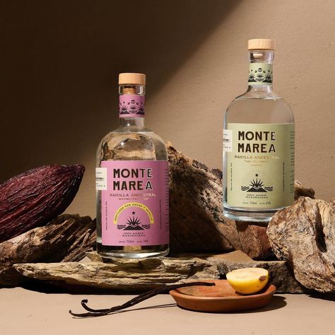 Menta. | Monte Marea full range of raicillas. Pure and macerated with cacao and vanilla. #raicilla #mezcal #tequila #mexico #mentawork #vanilla… | Instagram Tequila Product Photography, Tequila Drinks Aesthetic, Tequila Photoshoot, Mezcal Branding, Tequila Branding, Tequila Labels, Tequila Design, Tequila Brands, Tequila Mexico