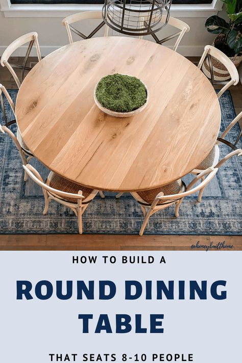 How to Build a 70” Round Dining Table – Honey Built Home 6 Foot Round Dining Table, Base For Round Dining Table, Round Table For 6 People, Build A Round Dining Table, Round Dining Table 10 Seater, Large Round Dining Table For 8 Farmhouse, Big Circle Dining Table, 4ft Round Table, Round Dining Table For 12 People