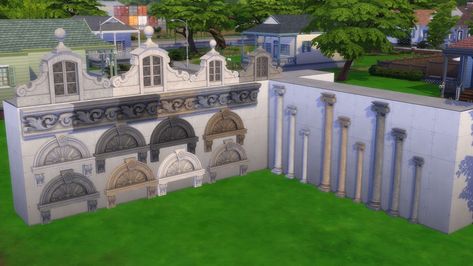 November Release: Architectural Building Items | Patreon Sims 4 Medieval, The Sims 4 Custom Content, Sims 4 Hair Male, Mansion Exterior, Sims 4 House Building, Casas The Sims 4, Old Mansions, Sims 4 Cc Furniture, Sims 4 Collections