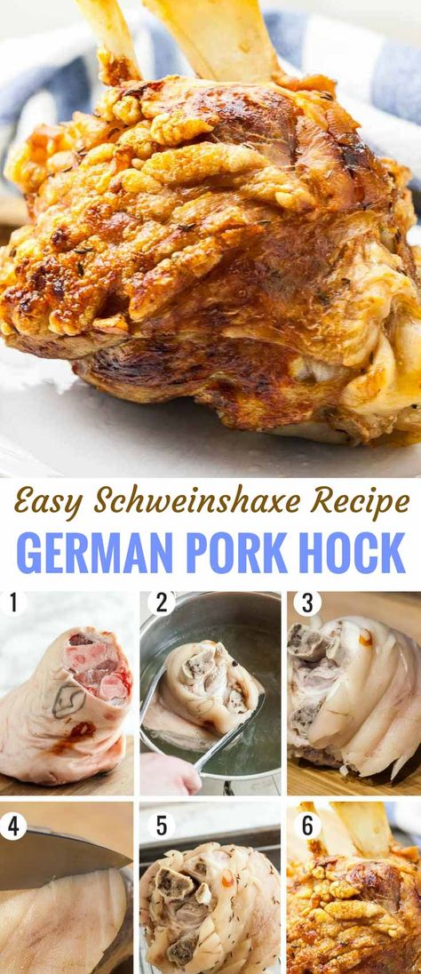 Pork Knuckle Recipe, Hock Recipes, Pork Shanks Recipe, Ham Hock Recipes, Pork Crackling, German Food Authentic, Bavarian Recipes, Pork Knuckle, Pork Hock