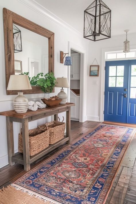 Beach House Entryway, Coastal Bungalow, Coral House, Coastal Apartment, Farmhouse Tour, Boho Bungalow, Bohemian Apartment, Boho Ideas, Modern Coastal Home