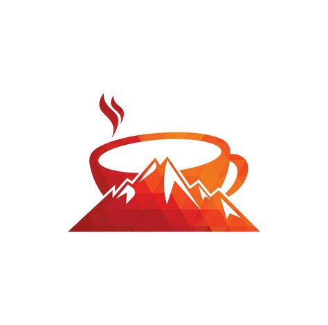 Mountain Coffee Logo Template Design. coffee logo design icon Volcano Logo, Mgm Logo, Coffee Logo Design, Mountain Coffee, Coffee Logo, Graphic Design Tools, Design Icon, Design Tools, Design Coffee