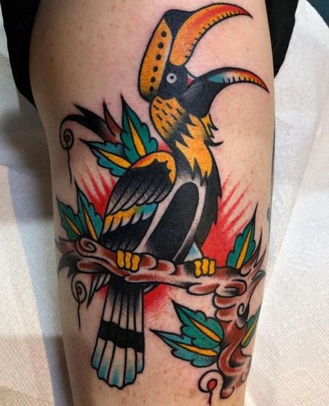 Hornbill Tattoo, Best Traditional Tattoos, Make Tattoo, Traditional Tattoos, Seattle Washington, Traditional Tattoo, Maple Leaf Tattoo, Watercolor Tattoo, Seattle