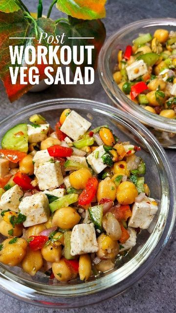 Veg Salad Recipes, Veg Salad, High Protein Salads, Chopped Veggies, Paneer Cheese, Protein Salad, Post Workout Protein, High Protein Diet, After Workout