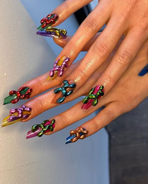 Tyler :) | @jeffkoons animal balloons 🎈 | Instagram Balloon Nails, Animal Nail Designs, Animal Balloons, Nail Time, Animal Nails, Almond Acrylic Nails, Press Ons, Nail Shop, Pretty Acrylic Nails