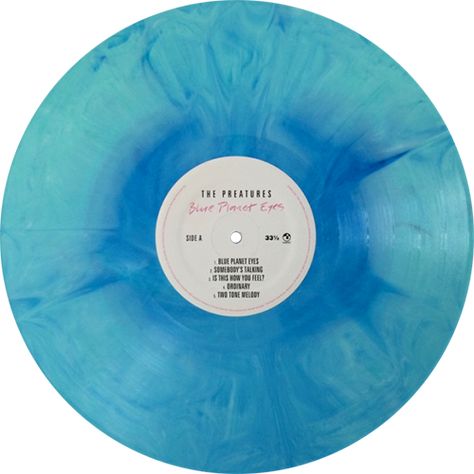 The Preatures - Blue Planet Eyes Blue Record, Vinyl Art Paint, Vinyl Artwork, Vinyl Aesthetic, Cd Design, Recording Studio Design, Blue Planet, Music Artwork, Visual Aesthetics