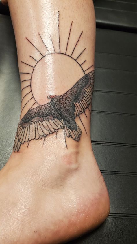 #birdtattoo #turkeyvulture #tattoo #birdart #tattoosforwomen #sun #suntattoo Turkey Vulture Tattoo, Turkey Tattoo, Vulture Tattoo, Turkey Vulture, Tattoos Geometric, 4k Hd, Geometric Tattoo, Sun, Tattoos