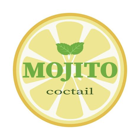 Mojito logo.Vector illustration can be used design, logo, menu, online shop, label or packaging. Mojito Logo, Mojito Aesthetic, Mocktail Drinks, Menu Online, Self Branding, Drinks Logo, Marketing Design, Custom Illustration, Custom Packaging