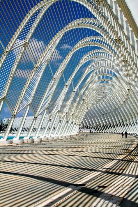 Calatrava Olympic Stadium, Athens. Photographed by Riyaz Quraishi on fivehundredpx #architecture Santiago Calatrava Architecture, Stadium Architecture, Genius Loci, Olympic Stadium, Innovative Architecture, Santiago Calatrava, Zaha Hadid Architects, Bridge Design, Structure Architecture