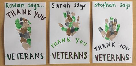 Thank You Veterans! Preschool artwork - handprint - footprint - one year old - preschool - Veterans Day Veteran's Day Crafts For Preschool, Veterans Day Toddler Art, Veterans Day Lesson Plans Preschool, Veteran Day Crafts For Toddlers, Veterans Day Crafts For Kids Thank You, Veterans Day Footprint Art, Veterans Day Infant Crafts, Thankful Week Preschool, Veterans Day Art For Toddlers