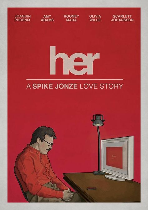 Her (2013) Joaquin Phoenix, Amy Adams, Rooney Mara, Olivia Wilde Scarlett Johansson Indie Movie Posters, Movie Synopsis, Spike Jonze, Poster Club, Septième Art, I Love Cinema, Minimal Movie Posters, Movie Posters Design, Indie Movies