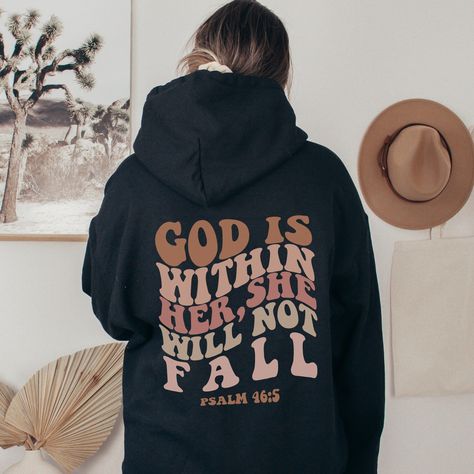 Cute Sweatshirts Christian, Christian Clothes Aesthetic, Cute Christian Sweatshirts, Cute Christian Outfits, Fall Bible Verses, Christian Gift Ideas, Jesus Clothes, Christian Shirts Designs, Christian Streetwear