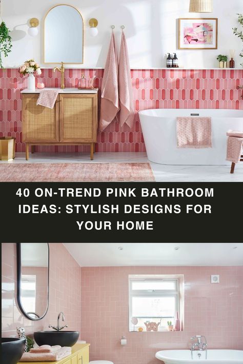 40 On-Trend Pink Bathroom Ideas: Stylish Designs for Your Home Bold Bathroom Colors, Pink Bathroom Ideas, Color Palette Modern, Small Theatre Room Ideas, Theatre Room Ideas, Pink Bathrooms Designs, Bold Bathroom, Pink Color Palette, Colorful Shower Curtain