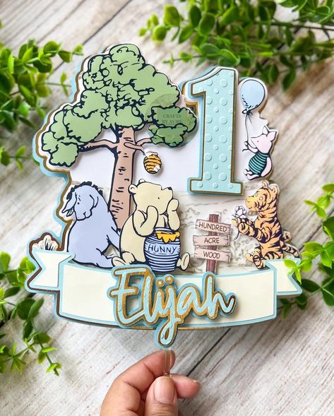 Classic Winnie The Pooh Cake, Classic Winnie The Pooh Party, Classic Winnie The Pooh Birthday, Winnie The Pooh Cake Topper, Pooh Cake Topper, Birthday Winnie The Pooh, Winnie The Pooh Party, Pooh Cake, Boys 1st Birthday Cake