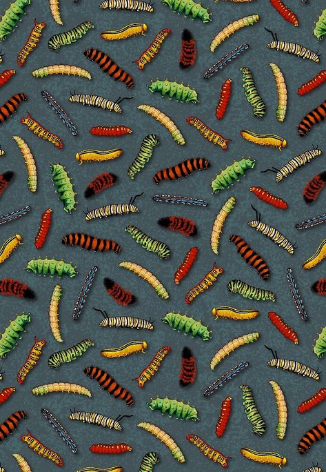 Caterpillar Wallpaper, Biology Wallpaper, Cute Moth, Moth Butterfly, Wallpaper Fabric, Tapestry Throw, Hardcover Notebook, Gray Background, Nature Wallpaper