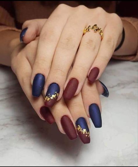 Burgundy Nail Designs, Navy Nails, Navy Blue Nails, Maroon Nails, September Nails, Matte Nails Design, Burgundy Nails, Prom Nails, Burgundy Dress