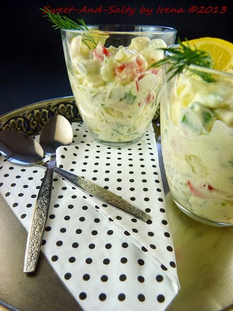 sweet-and-salty: Krompir salata / Potato Salad Krompir Salata, Dinner Crepes, Croatian Food Desserts, Serbian Recipes, Cake Baking Recipes, Salty Cake, Homemade Salads, European Food, Sweet And Salty