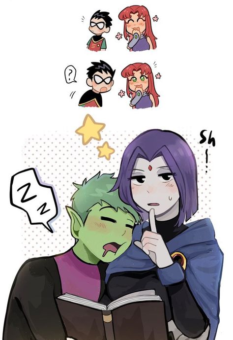 Raven Robin, Spam Pics, Raven Teen Titans Go, Robin Starfire, Teen Titans Love, Raven Beast Boy, Whisper Love, Original Teen Titans, Teen Titans Fanart